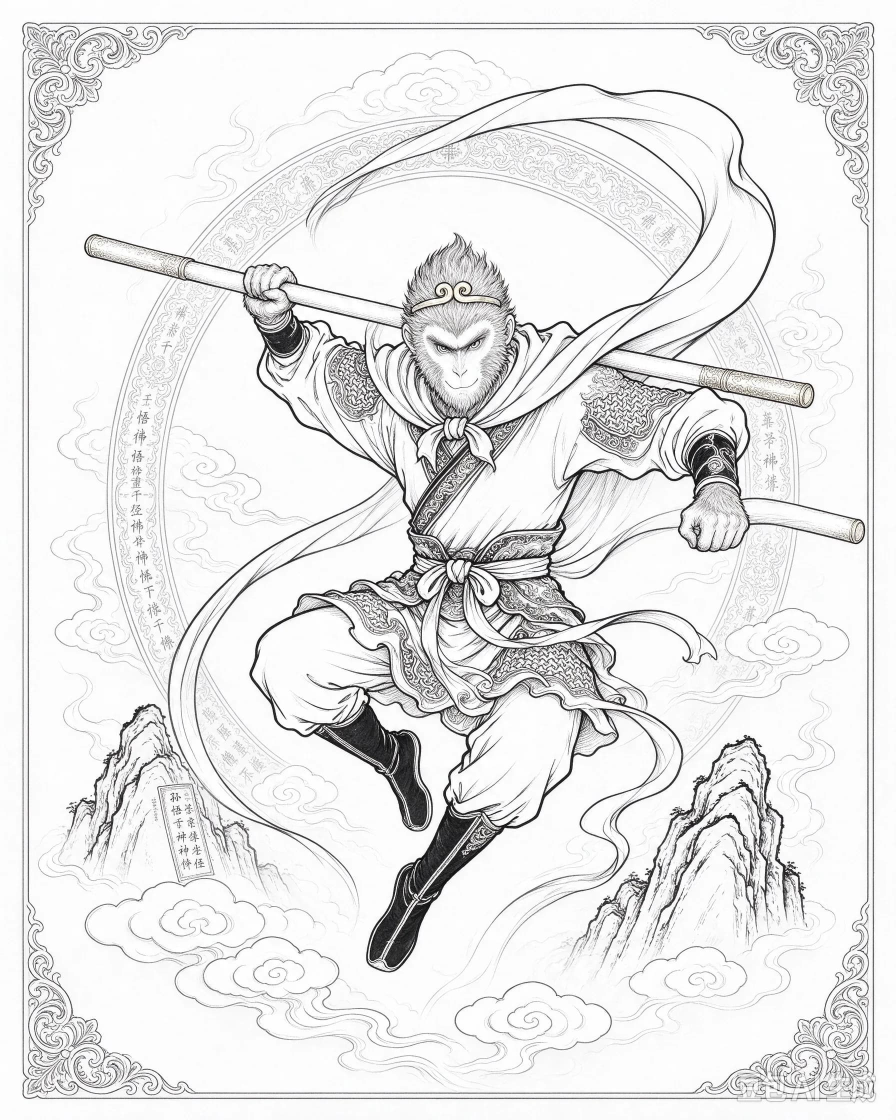 Free printable Folklore coloring page line art