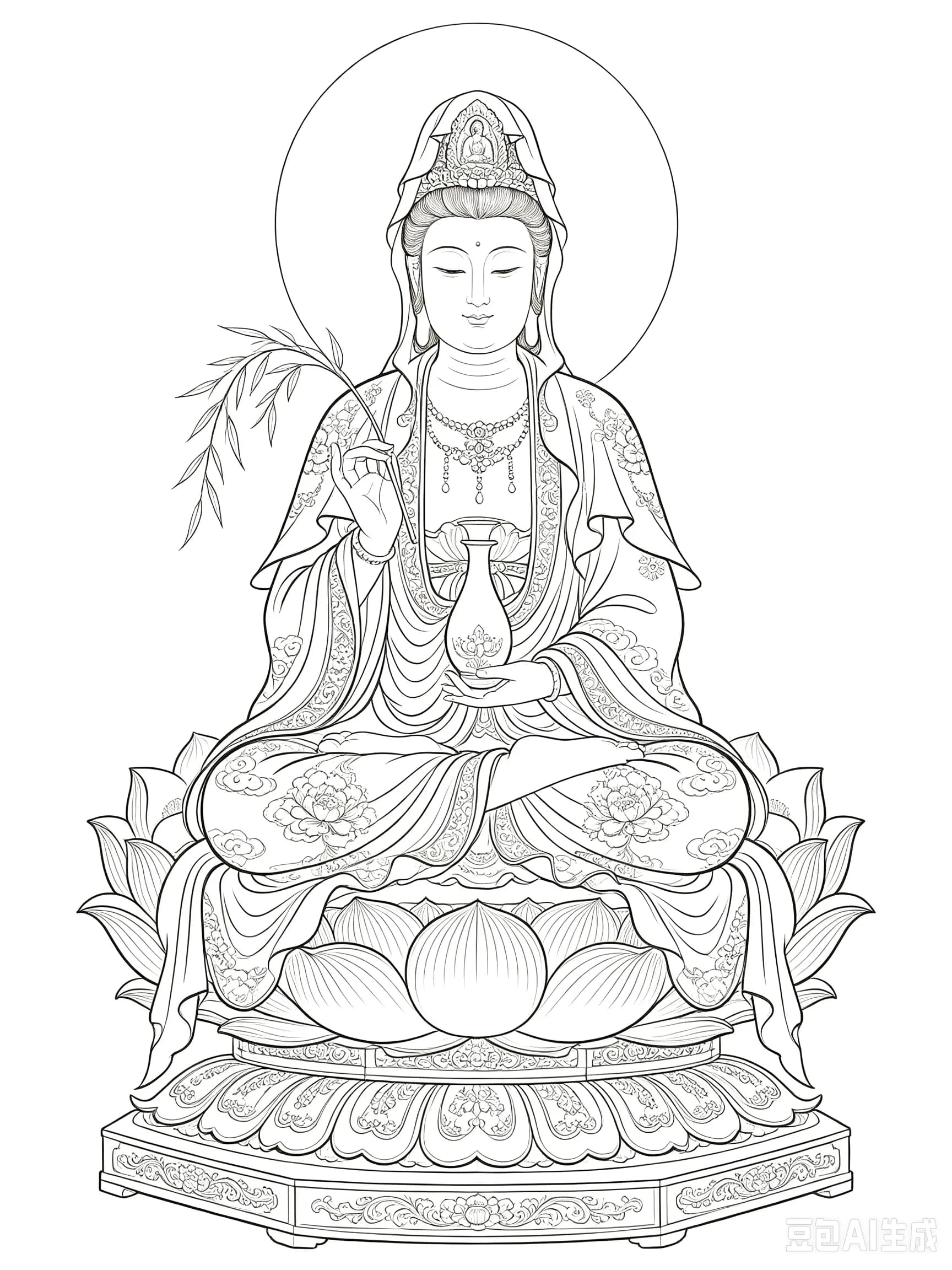 Free printable Sun Wukong coloring page line art