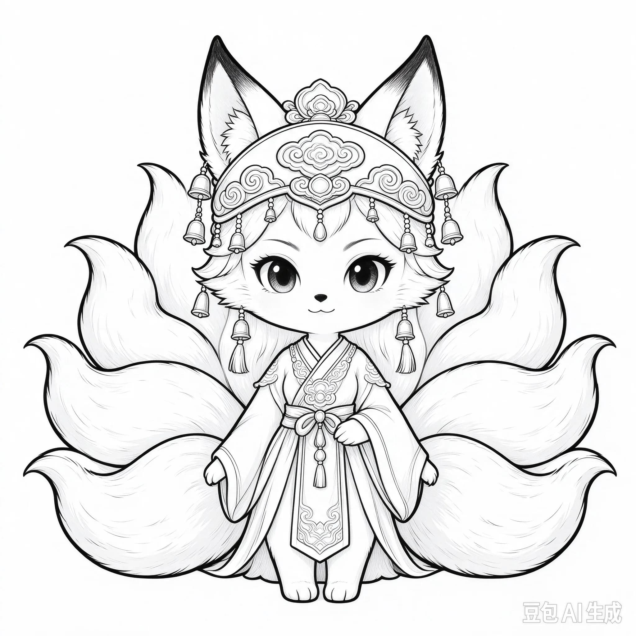 Free printable Nezha coloring page line art