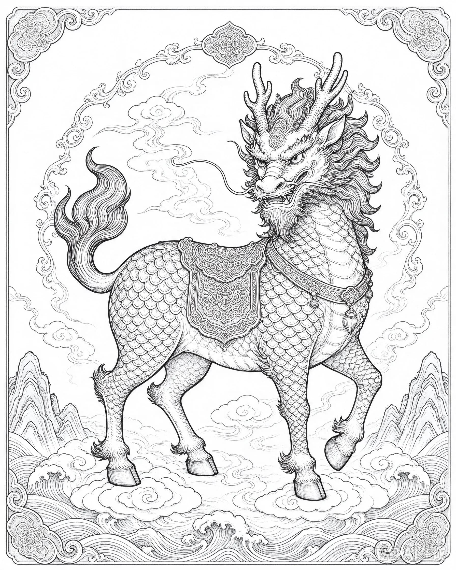 Free printable Jade Rabbit coloring page line art